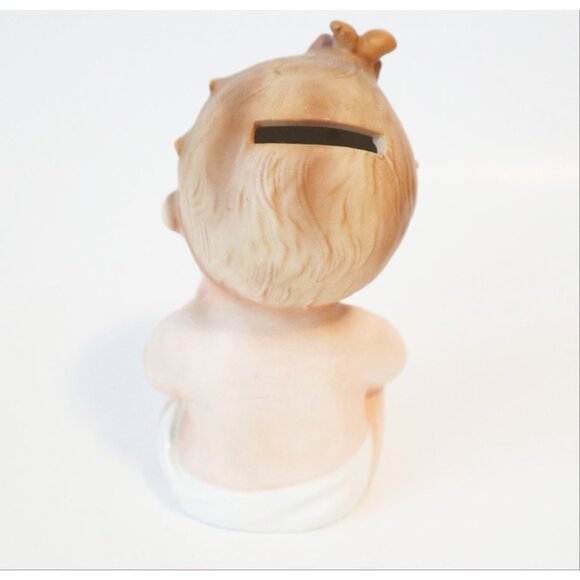 Vintage Napco Baby Figurine Bank Porcelain Hand Painted 1960's - Picture 3 of 4